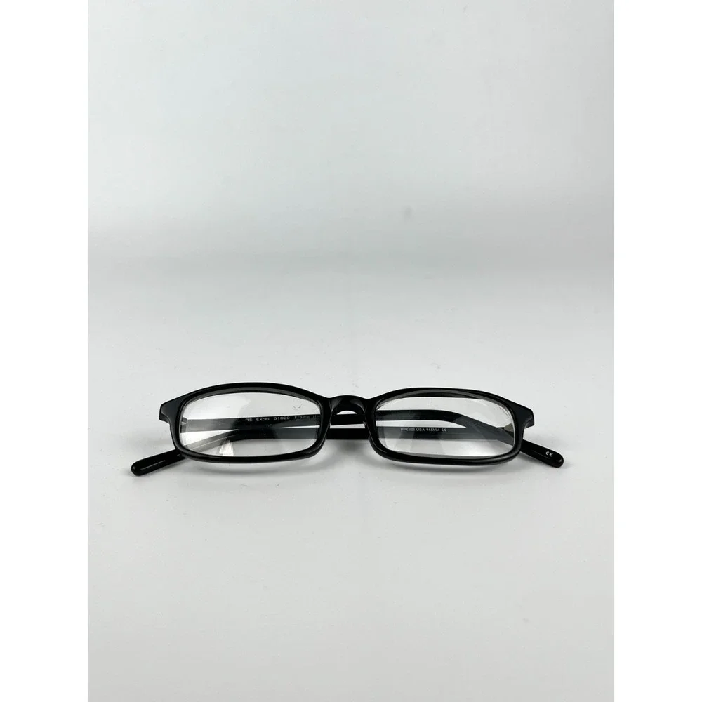 Re Excel Women's Eyeglasses Frame Black Rectangle Plastic‎ Full Rim 51-20-145 mm